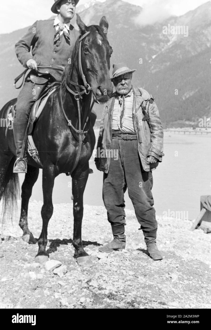 Dreharbeiten für den Film "Gold in New Frisco', Deutsches Reich 30er Jahre. Dreharbeiten für den Film "Gold in New Frisco", Deutschland 1930. Stockfoto