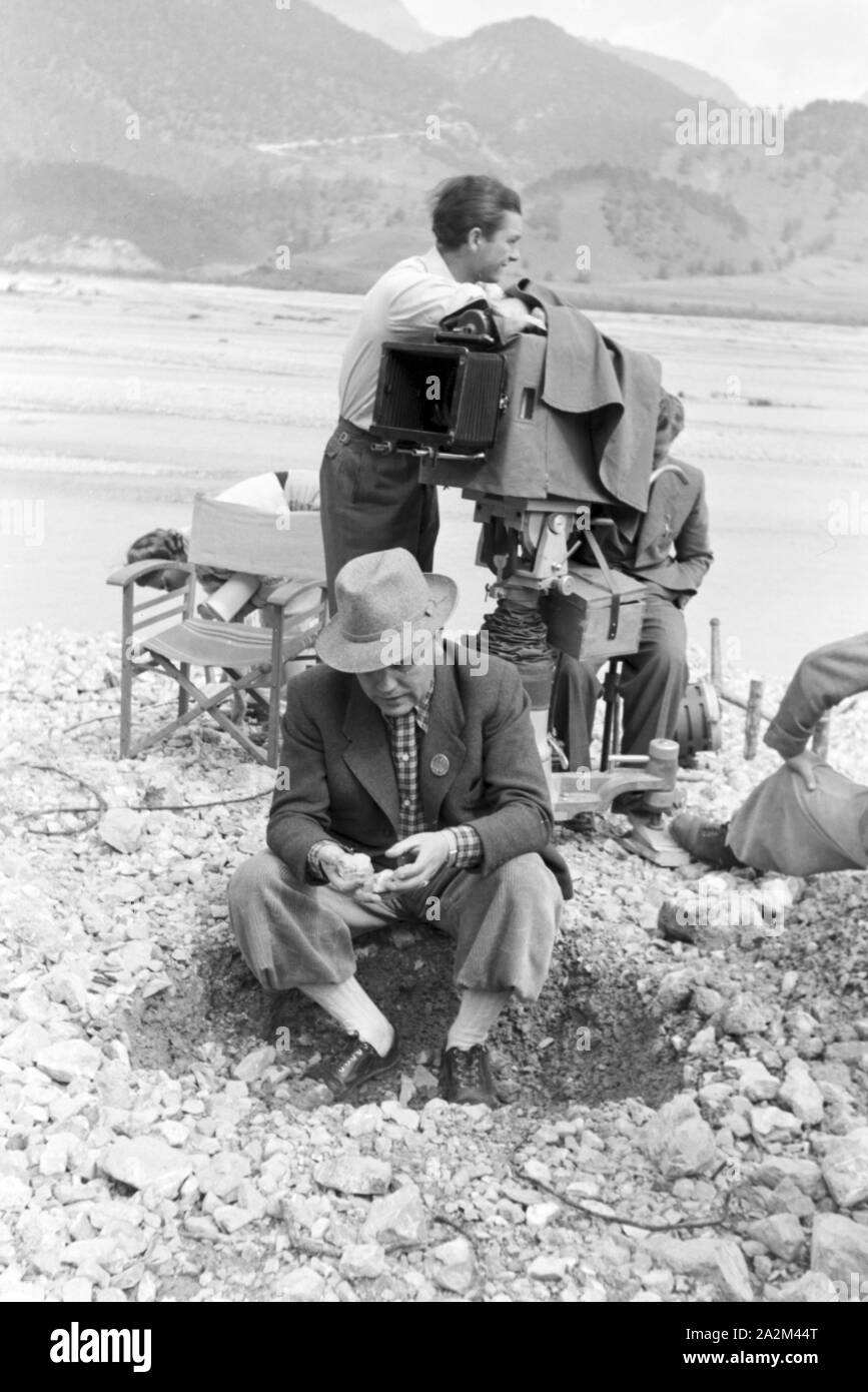 Dreharbeiten für den Film "Gold in New Frisco', Deutsches Reich 30er Jahre. Dreharbeiten für den Film "Gold in New Frisco", Deutschland 1930. Stockfoto