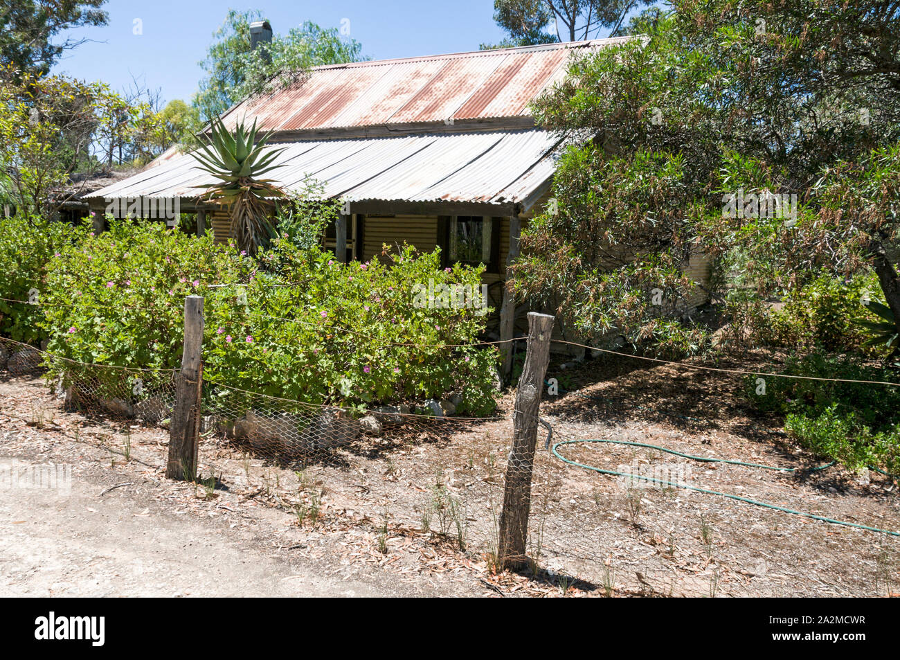 Alte Tailem Stadt Pioneer Village, Australiens größter Pioneer Village Museum. Ist ein altes Pioneer House, einem der hundert und zehn ursprünglichen Gebäude i Stockfoto