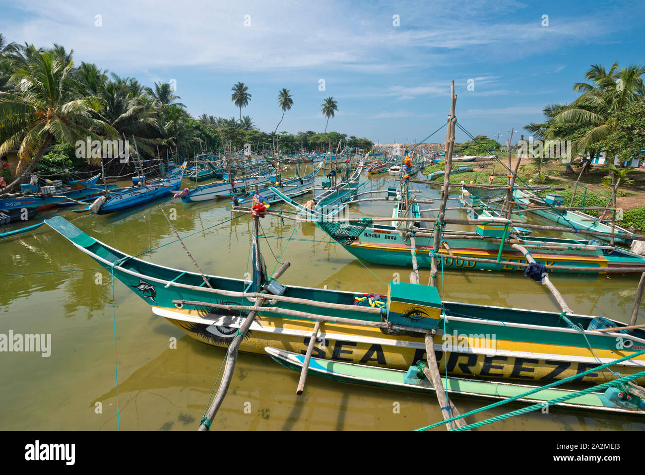 Sri Lanka, Bundesland Kärnten, Sud du Sri Lanka, Süd, Süden Sri Lanka Sri Lanka Dodanduwa, bateau de Pêche Fischerboot, Fischer Boot Stockfoto