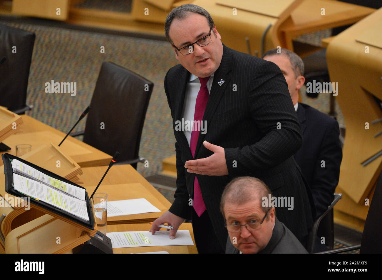 Edinburgh, Großbritannien. 03 Okt, 2019. Edinburgh, 3. Oktober 2019. Im Bild: Paul Steuerhaus MSP-Energieminister, der sagte: "Die endgültigen politischen Standpunkt der schottischen Regierung ist, die wir nicht unterstützen die Entwicklung unkonventioneller Öl und Gas - oft als "Fracking' - in Schottland." Die schottische Regierung hat dargelegt, eine finalisierte Politik keine Unterstützung für unkonventionelles Öl und Gas (UOG) Entwicklung in Schottland bekannt. Credit: Colin Fisher/Alamy leben Nachrichten Stockfoto