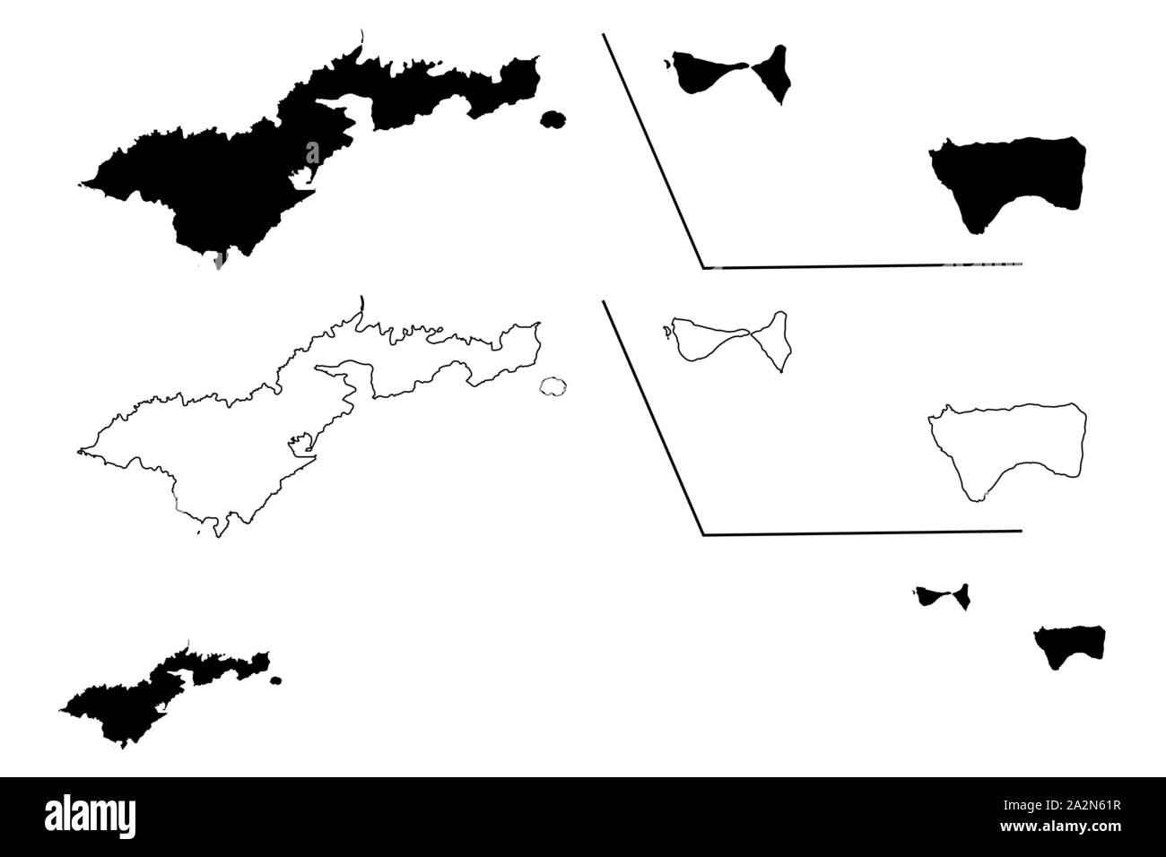 American Samoa (ohne eigene Rechtspersönlichkeit und unorganisiert USA, Vereinigte Staaten von Amerika) Karte Vektor-illustration, kritzeln Skizze Western Samoa (Tutui Stock Vektor