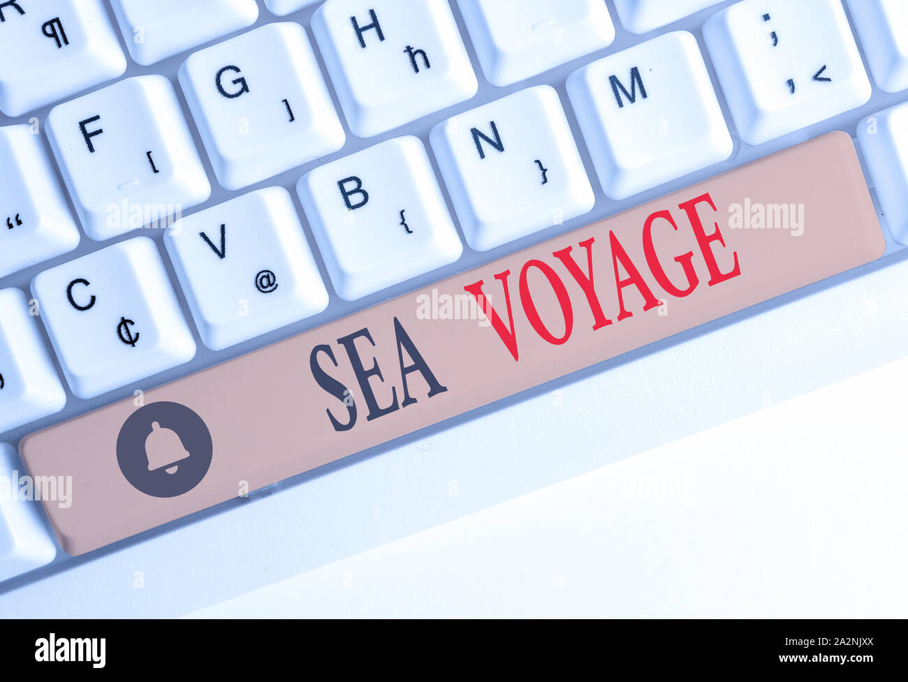 Wort schreiben Text Seereise. Business foto Präsentation reiten auf dem Boot durch die Ozeane in der Regel für die Küste Länder weiß PC-Tastatur mit leeren Hinweis pa Stockfoto
