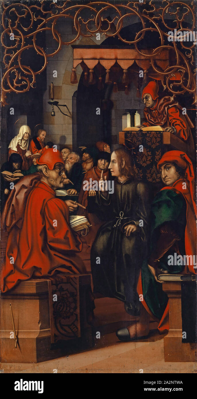 Der 12-jährige Jesus im Tempel, 1512, Tempera auf Getäfelten Weichholz, 108,4 x 57,8 cm, unmarkierte, Hans Fries, Freiburg. Ü. um 1460 / 1523 Bern Stockfoto