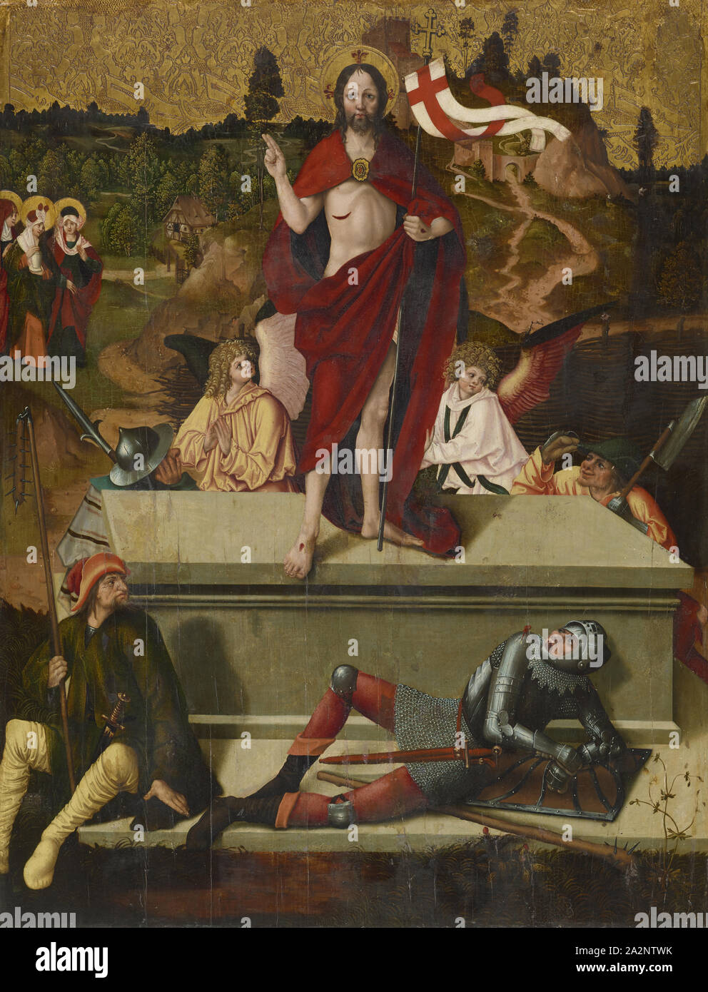 Die Auferstehung Christi, C. 1500/10, Mixed Media auf Tannenholz, 107 x 82 cm, unmarkierte, Meister DS (Daniel Schwegler?), (?), tätig 1503 - 1515 in Basel. Stockfoto