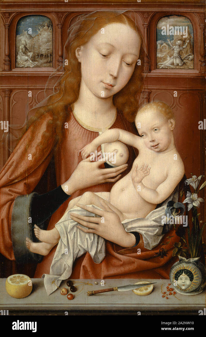 Madonna lactans, C. 1515, Mischtechnik auf Eichenholz, 46,5 x 31 cm, unmarkierte, Goossen van der Weyden, Brüssel um 1465 - 1538/45 Antwerpen Stockfoto