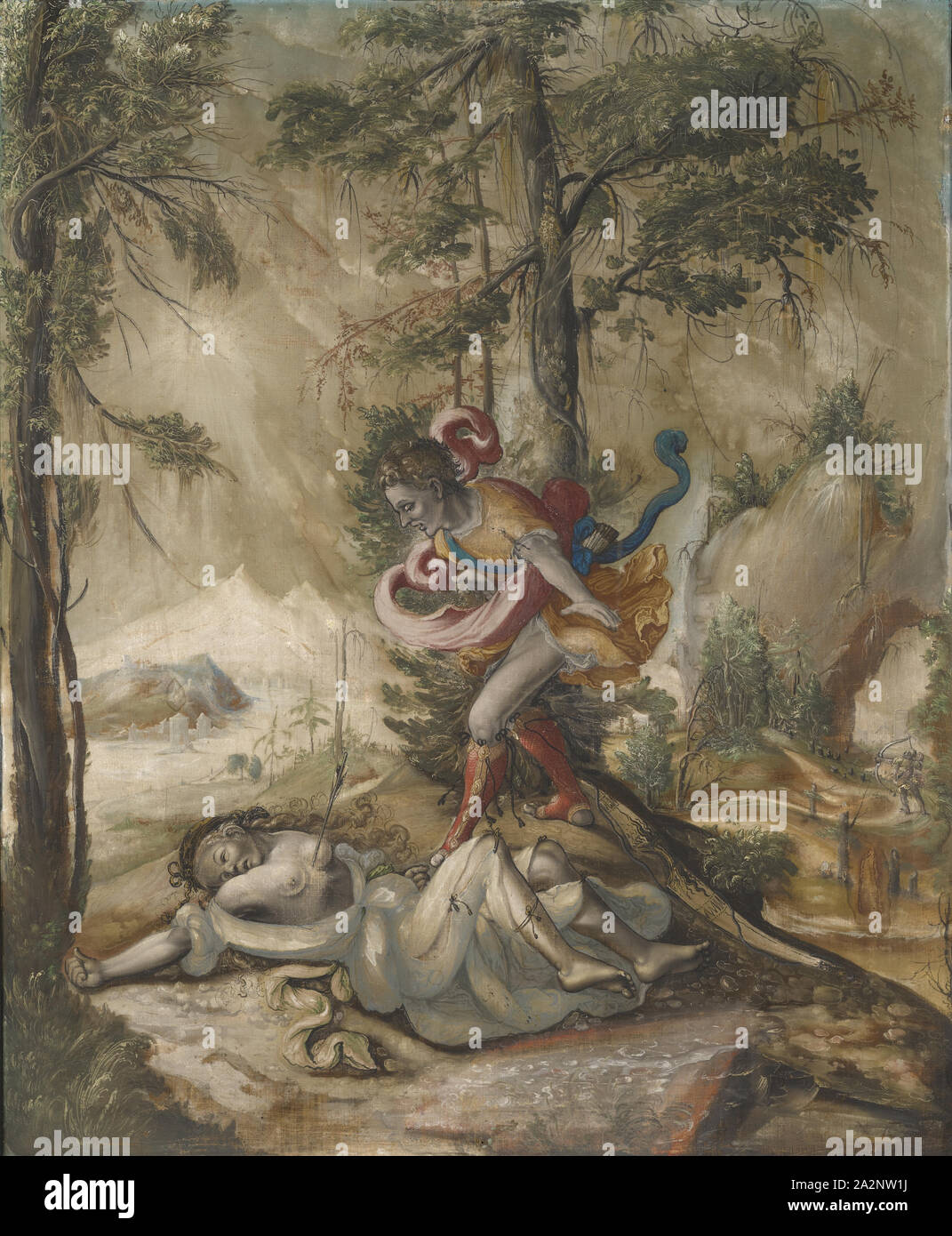 Cephalus und Procris, C. 1530, Tempera auf Ungeprimertem Leinwand (kleines Bild), 87 x 71,4 cm, unmarkierte, Schweizerischer Meister, 16. Jh Stockfoto