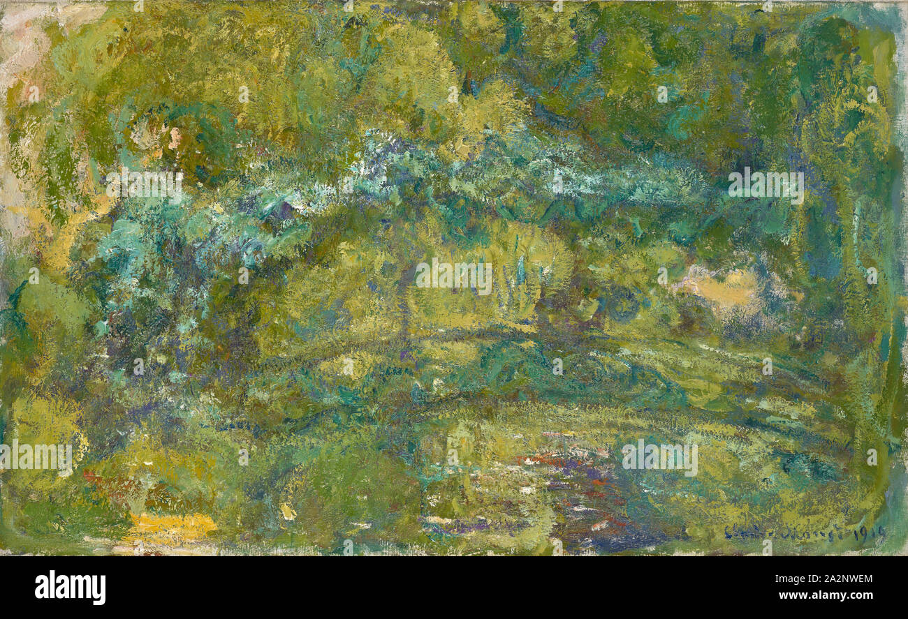 La Passerelle sur le bassin aux Nymphéas, 1919, Öl auf Leinwand, 65,6 x 106,4 cm, signiert und datiert unten Rechts: 1919 Claude Monet, Claude Monet, Paris 1840 - 1926, Giverny Stockfoto