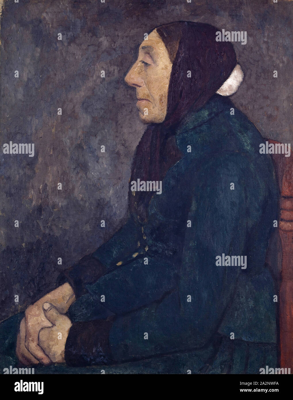 Sitzende alte Bäuerin, C. 1903, Öl auf Leinwand, 81,8 x 65,5 cm, unmarkierte, Paula Modersohn-Becker, Dresden 1876 - 1907 Worpswede/Niedersachsen Stockfoto