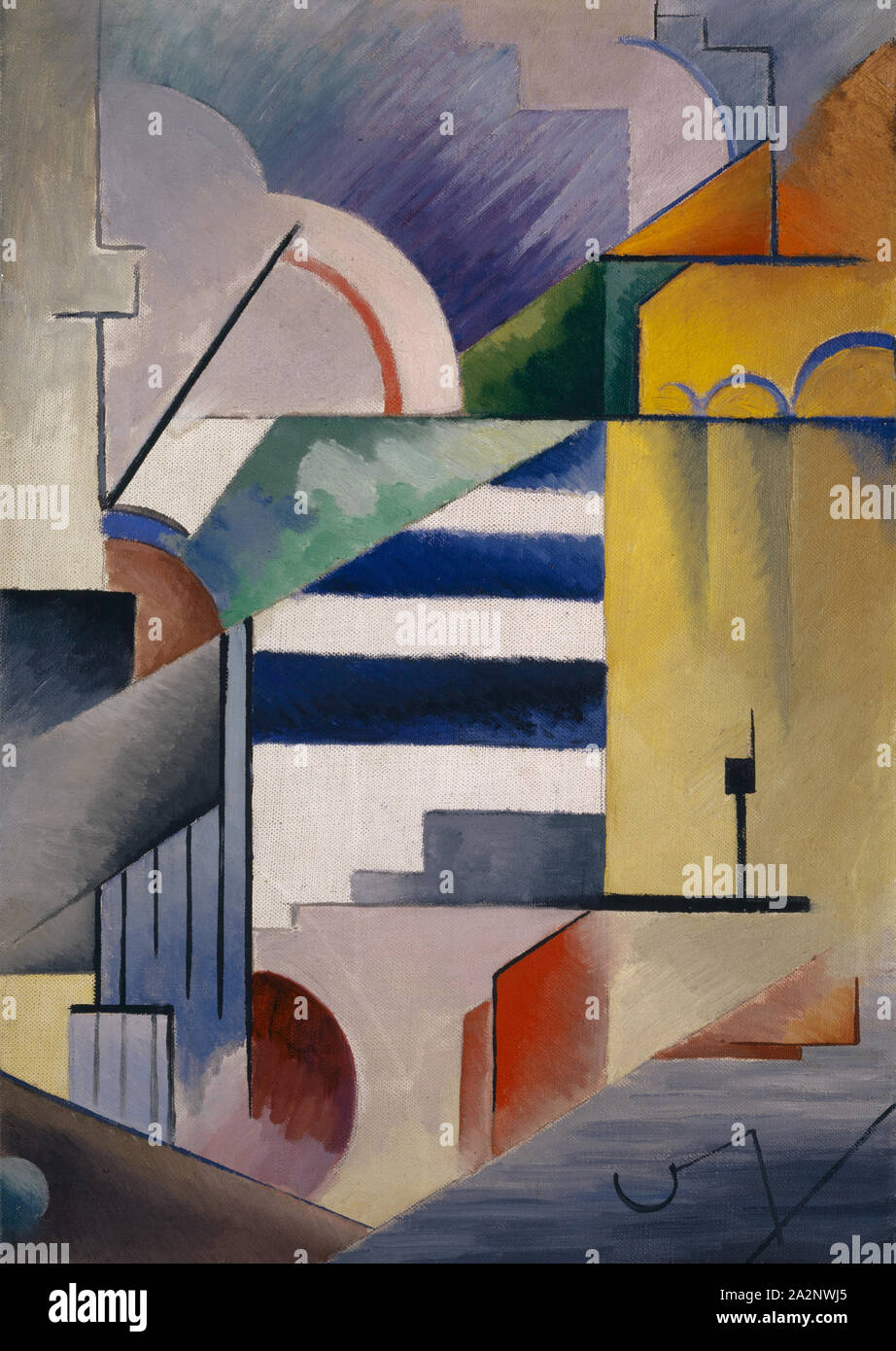 Abstrakte Komposition I, 1917/18, Öl auf Leinwand, 50 x 35,5 cm, unten rechts Monogrammiert, Helmuth Viking Eggeling, Lund 1880 - 1925 Berlin Stockfoto