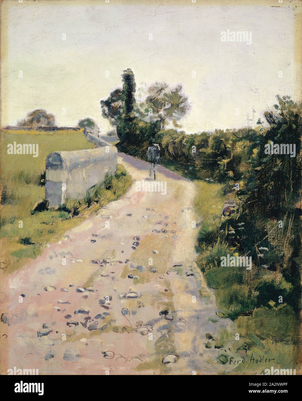 Sunny Street, C. 1890, Öl auf Leinwand, 41 x 33 cm, signiert unten rechts: Ferd., Hodler, Ferdinand Hodler, Bern 1853 - 1918 Genf Stockfoto