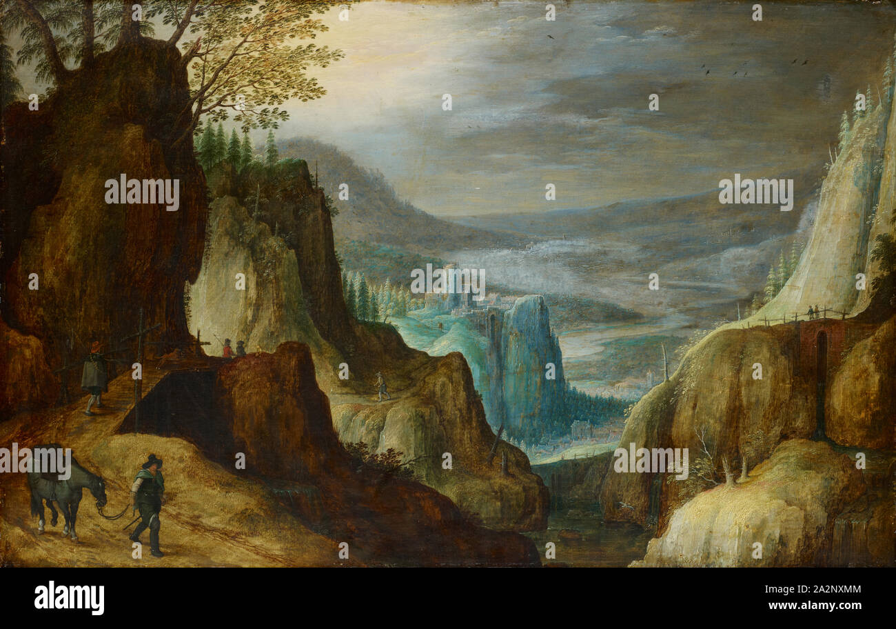 Herrliche Berglandschaft, 1590-1595 (?), Öl auf Eichenholz, 41,7 x 65,4 cm, nicht markiert, Tobias Verhaecht, Antwerpen 1561 - 1631 Antwerpen Stockfoto