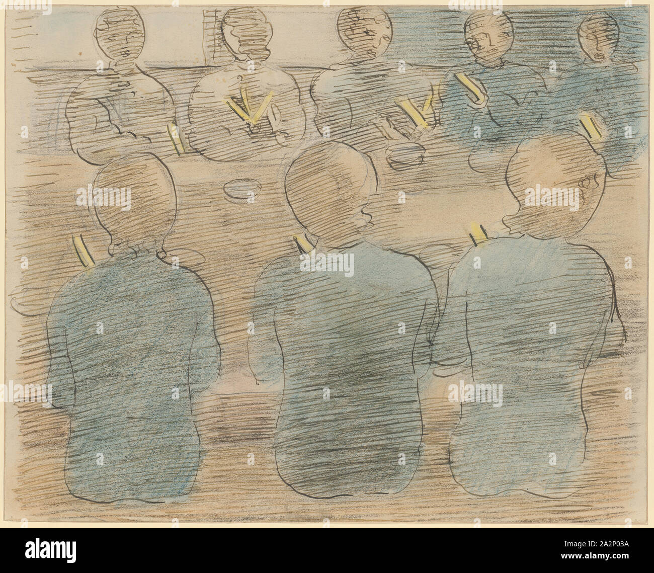 Studie über Vorbereitung, Stift und Kreide, Blatt: 22,3 x 27,7 cm, Nicht angegeben, Otto Meyer-Amden, Bern 1885 - 1933 Zürich Stockfoto