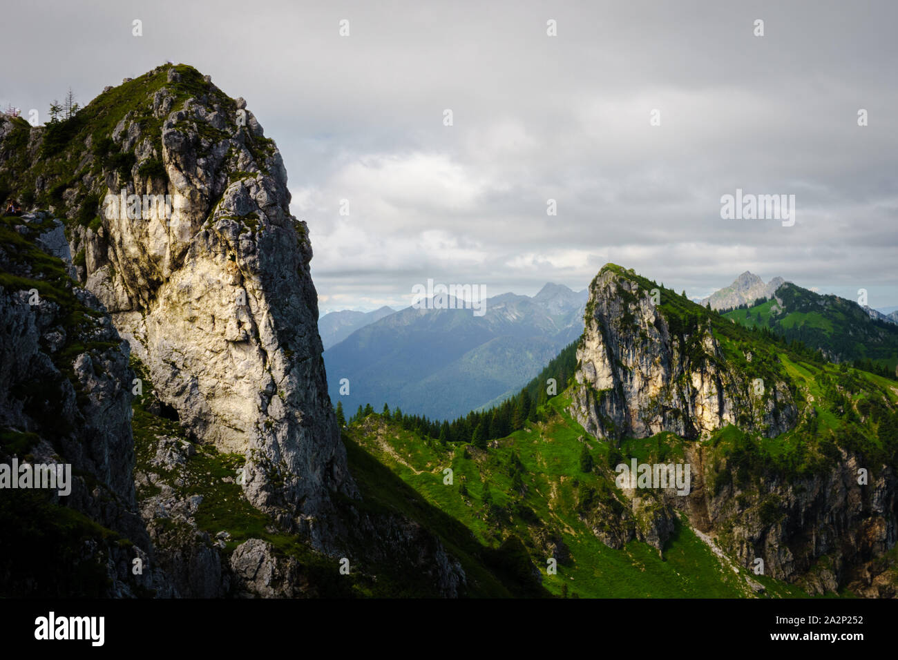 Auf dem Weg zur Teufelstättkopf. Stockfoto