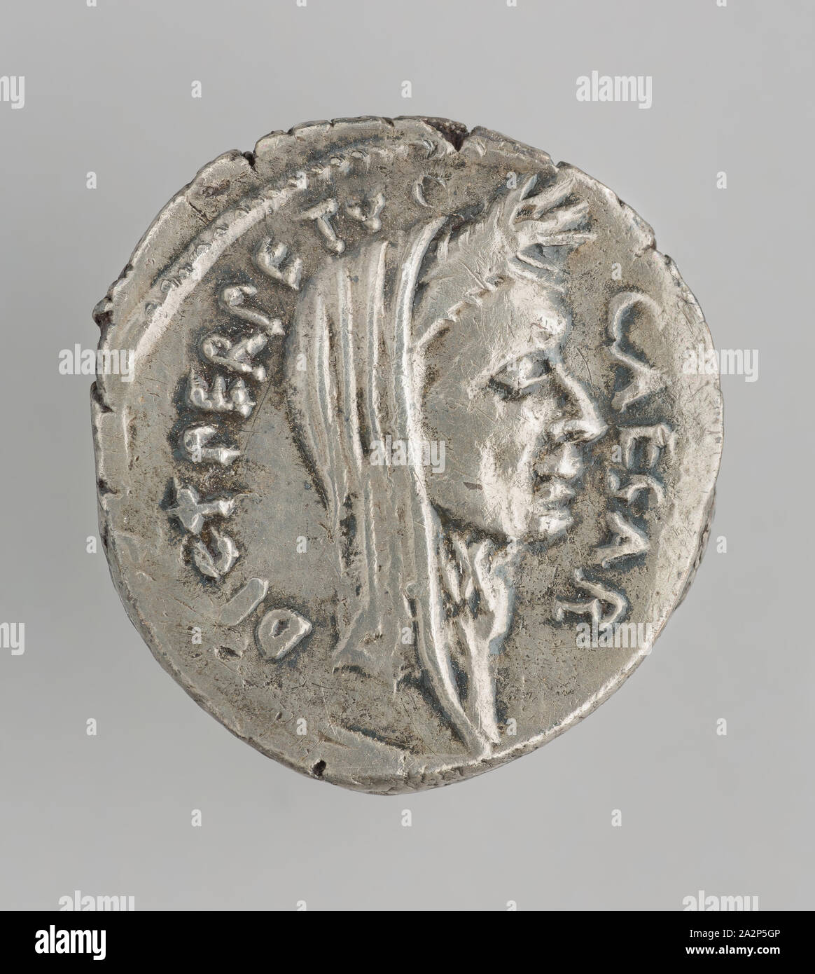 Roman, Denar, Julius Cäsar 44 v. Chr., Silber Stockfoto