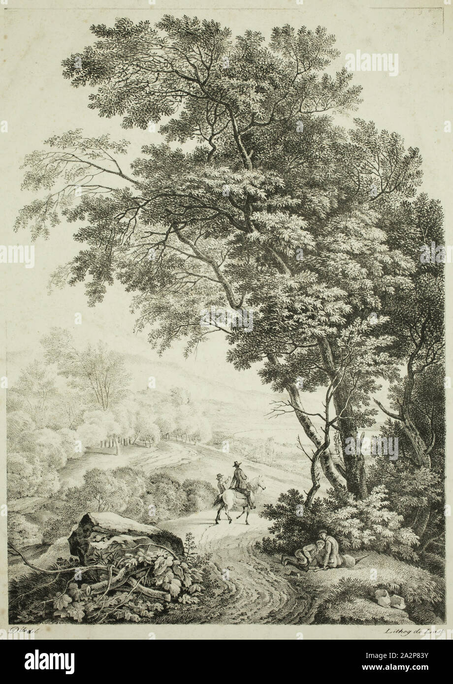 Louis Bacler d'Albe, Französisch, 1762-1824, Untitled, C. 1820, Lithographie in schwarzer Tinte auf Papier ausgedruckt, webten Bild: 13 x 9 1/4 in. (33,0 x 23,5 cm Stockfoto