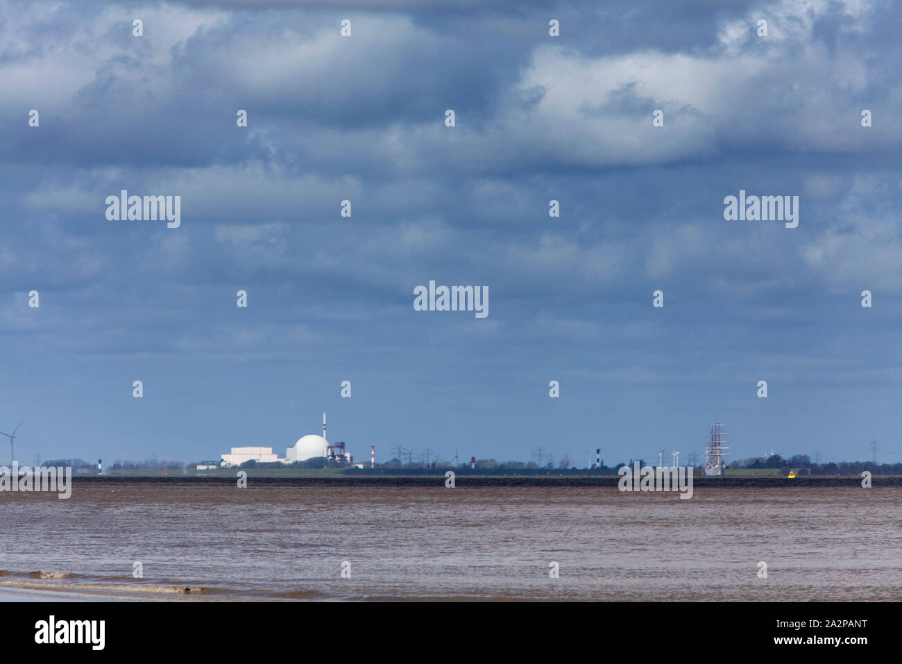 Brokdorf Kernkraftwerk Brokdorf, Schleswig-Holstein, Deutschland, Europa Stockfoto