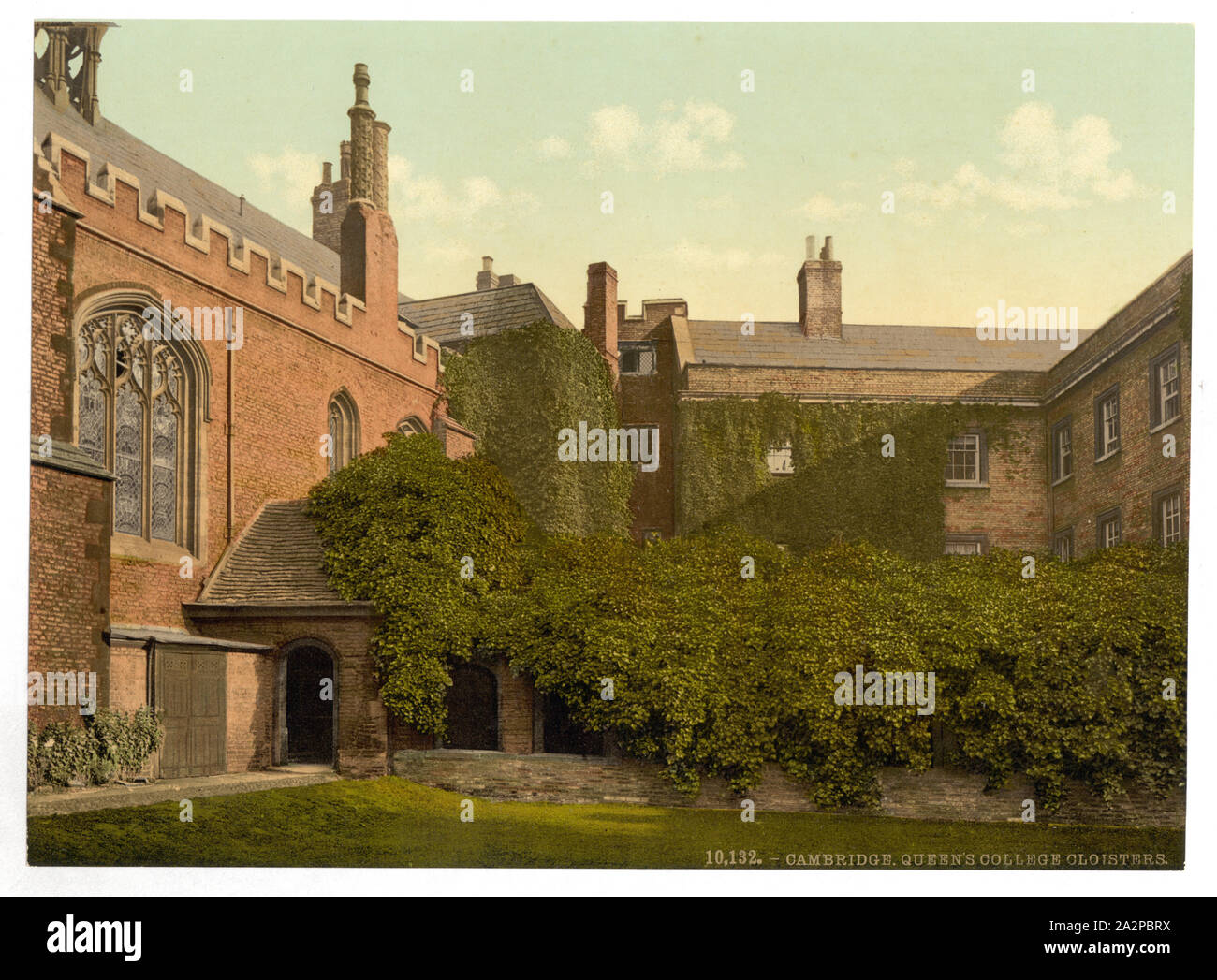 Queen's College Klöster mit Erasmus-Turm, Cambridge, England; Teil: Blick auf den Britischen Inseln, in der Photochrom print Collection.; Stockfoto