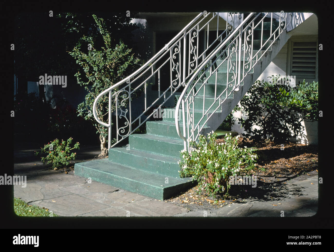 Queens Court (1948), Treppe, Kings Way, St. Simons Island, Georgia Stockfoto