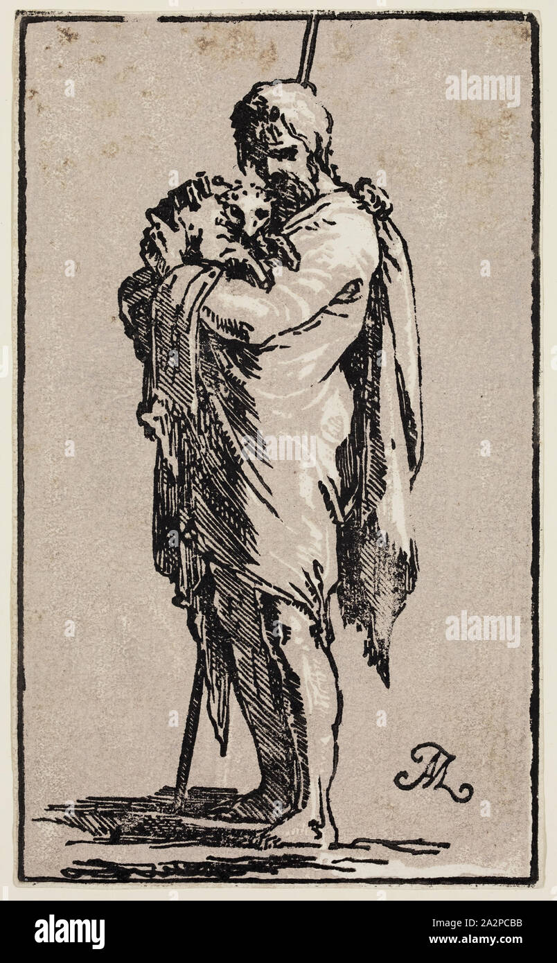 Antonio Maria Zanetti, Italienisch, 1680-1757, St. Johannes der Täufer, Ca. 1740, chiaroscuro Holzschnitt in Schwarz und Lila Tinte auf Bütten gedruckt Stockfoto