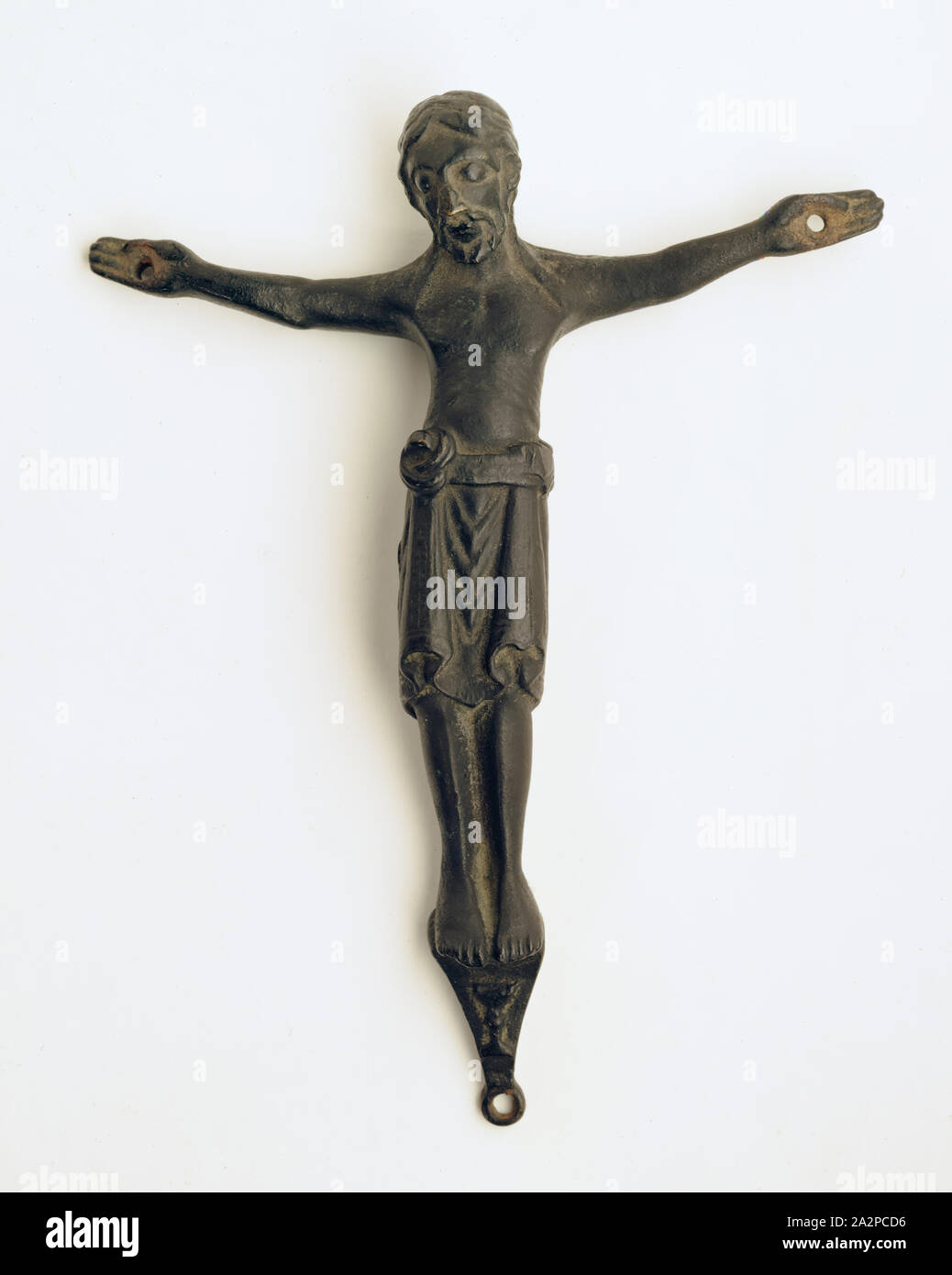 Unbekannt (Italienisch), Christus, Anfang des 12. Jahrhunderts, Bronze, schwarze Patina, 6 x 4 5/8 Zoll Stockfoto