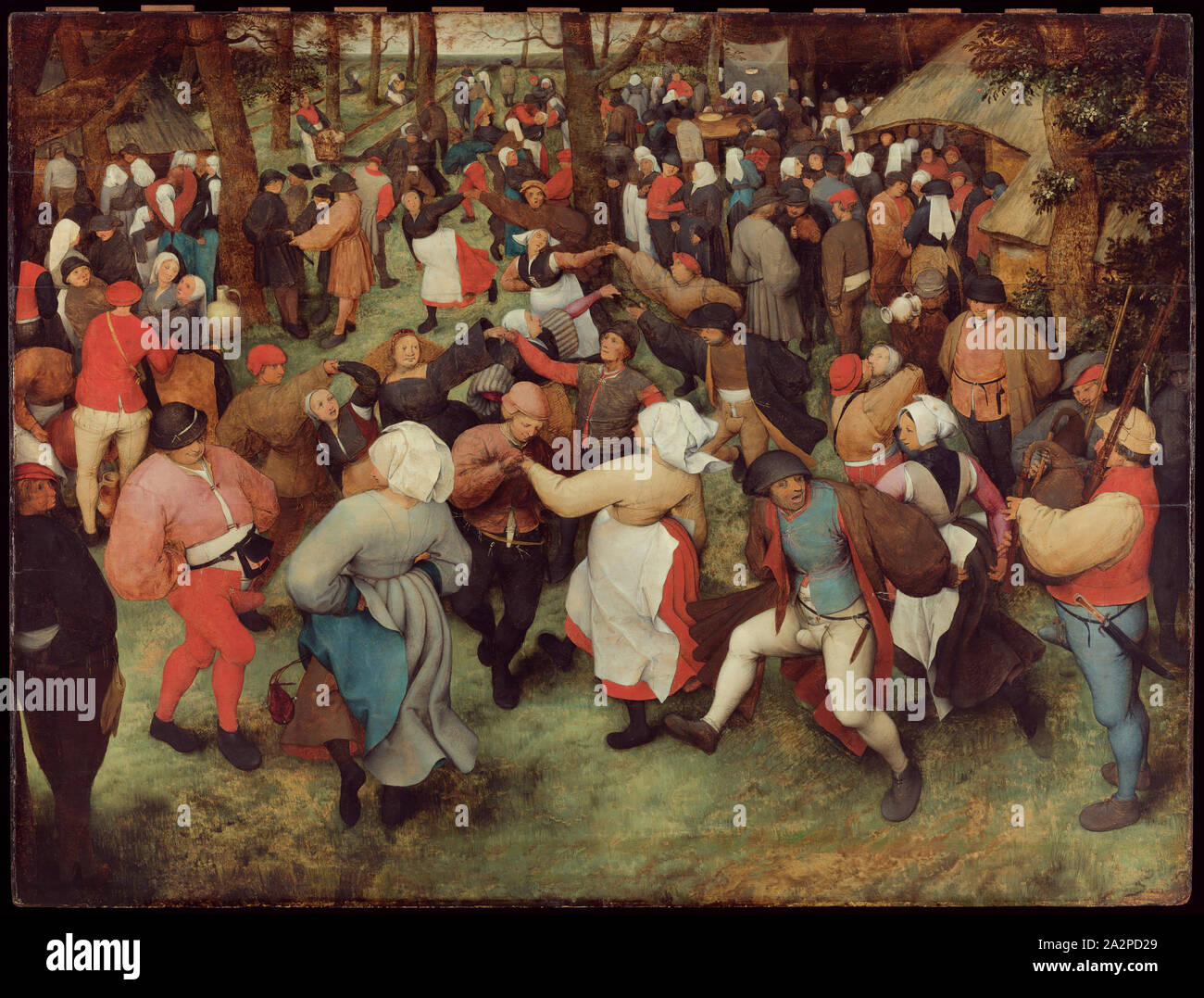 Pieter Bruegel der Ältere, Niederländischen, 1525-1569, die Hochzeit Tanz, 1566, Öl auf Holz, UNGERAHMT: 47×62 Zoll (119,4 × 157,5 cm Stockfoto