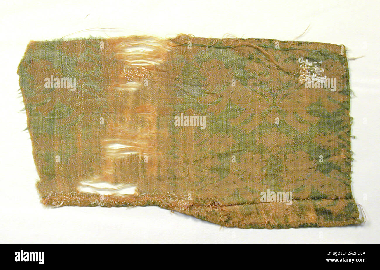 Unbekannt (Spanisch), Textil- Fragment, 16. Jahrhundert, Damast, 6x 10 1/2 in. Stockfoto