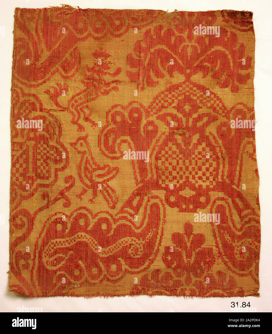 Unbekannt (Spanisch), Textil- Fragment, 16. Jahrhundert, Brocatelle, 18 1/2 x 16-in. Stockfoto