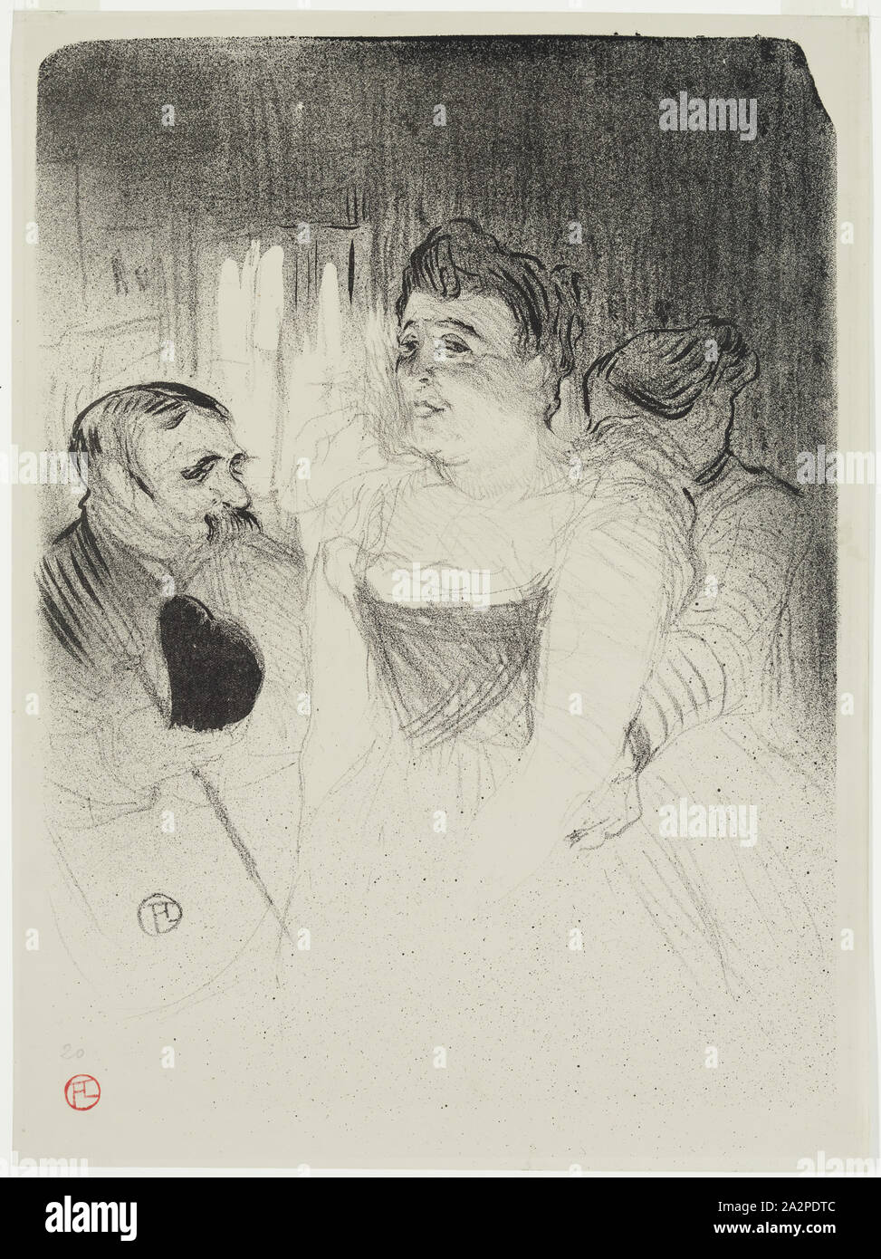 Henri Marie Raymond de Toulouse-Lautrec, Französisch, 1864-1901, Judic, 1894, Lithographie in schwarzer Tinte auf Papier ausgedruckt, webten Bild: 14 5/8 x 10 3/8 Inch (37,1 × 26,4 cm Stockfoto