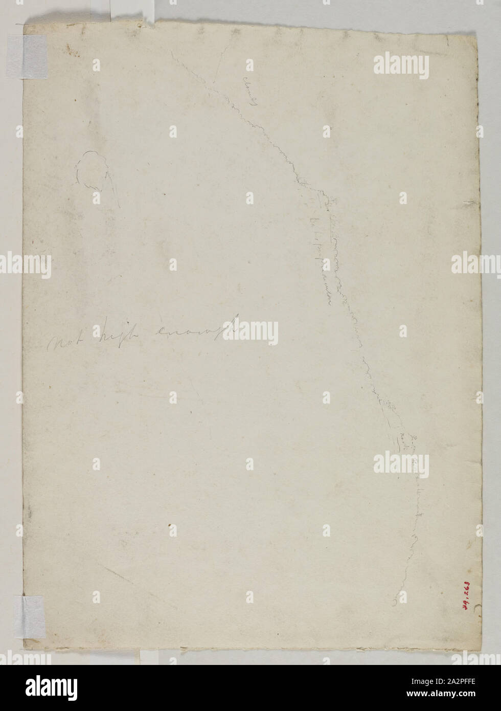 Thomas Cole, American, 1801-1848, Hügel, 19. Jahrhundert, Graphit, Bleistift auf Off-white webte Papier, Blatt: 10 3/8 x 14 Zoll (26,4 × 35,6 cm Stockfoto