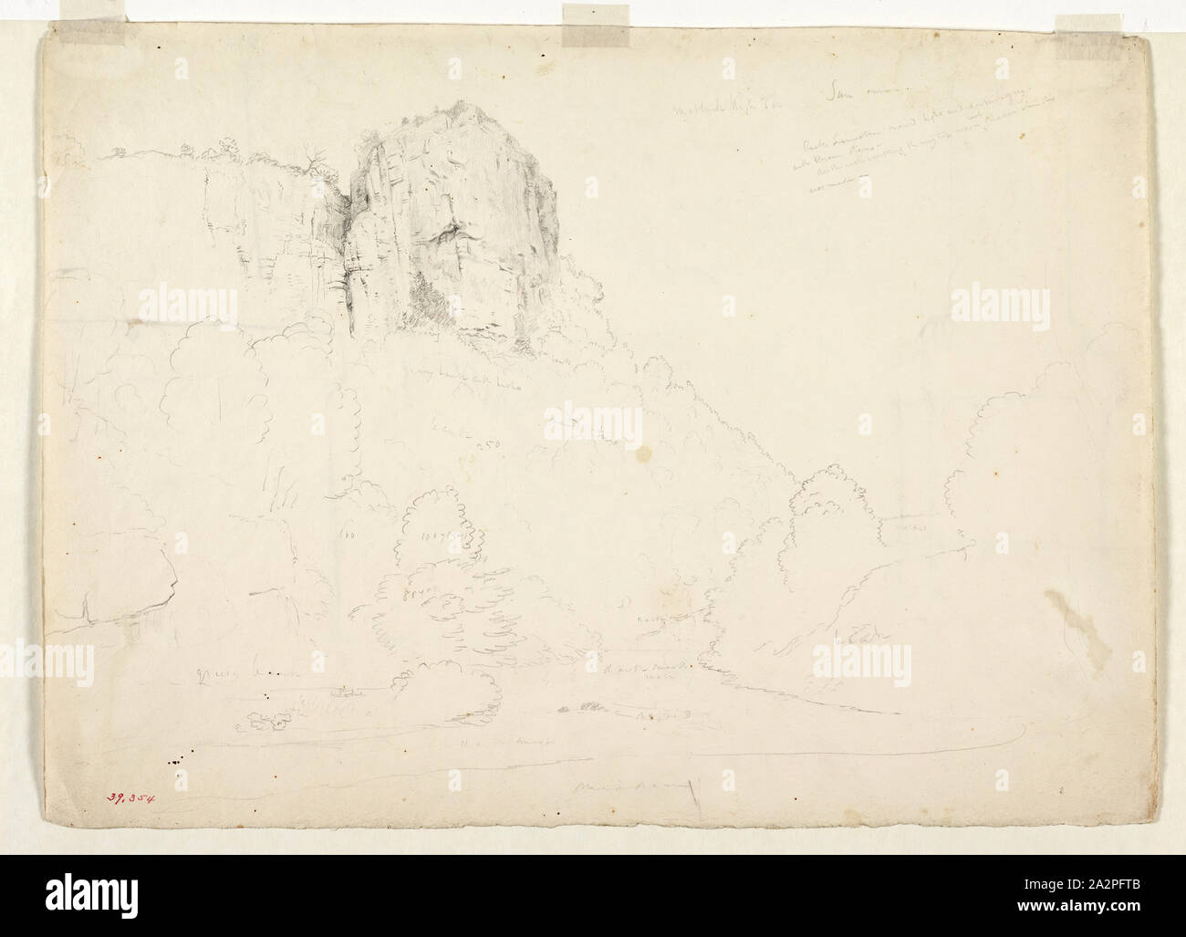 Thomas Cole, American, 1801-1848, Matlock, hohe Tor, zwischen 1801 und 1848, Graphit, Bleistift auf Off-white webte Papier, Blatt: 10 3/4 x 14 7/8 Inch (27,3 × 37,8 cm Stockfoto