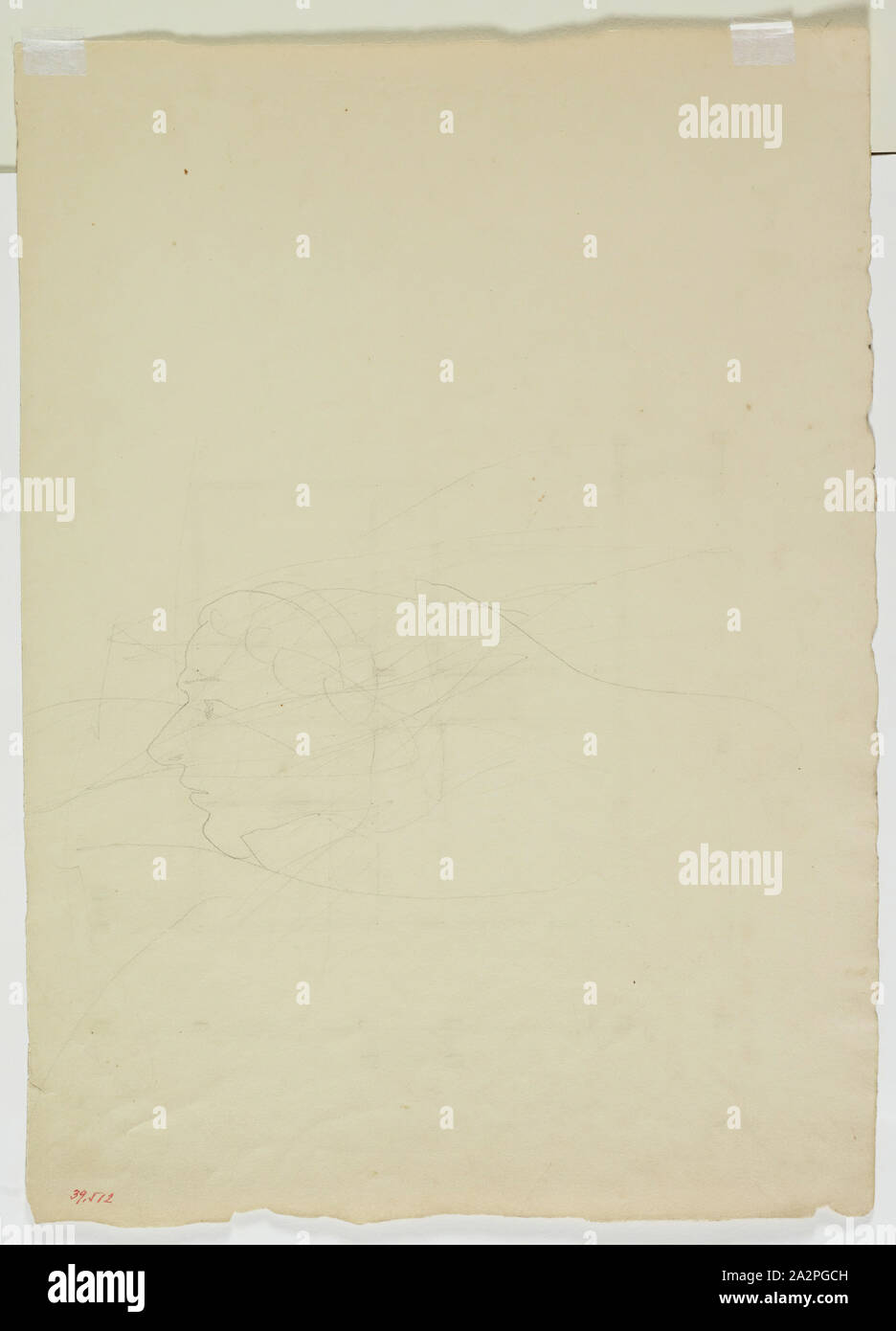 Thomas Cole, American, 1801-1848, Kopf, zwischen 1801 und 1848, Graphit, Bleistift auf Papier, Blatt beige Webte (irreg.): 15 x 10 5/8 Zoll (38,1 × 27 cm Stockfoto