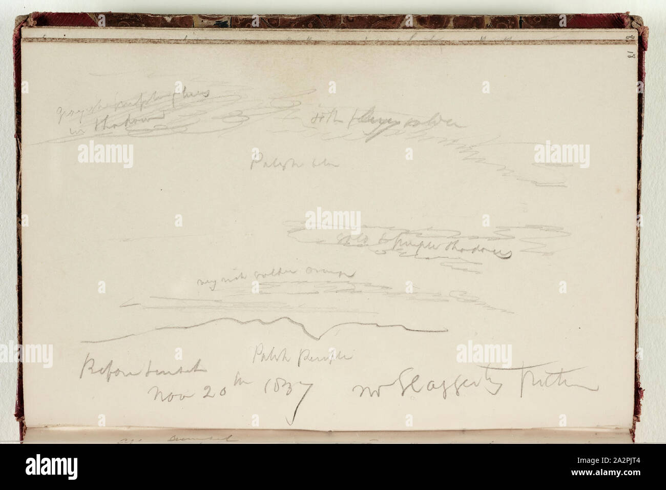 Thomas Cole, American, 1801-1848, (Untitled), 1837, Graphit, Bleistift auf Off-white webte Papier, Blatt: 7×4 3/8 Zoll (17,8 × 11,1 cm Stockfoto