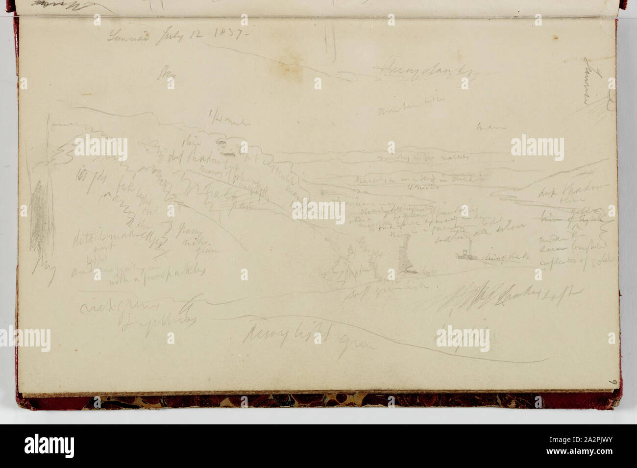 Thomas Cole, American, 1801-1848, (Untitled), 1837, Graphit, Bleistift auf Off-white webte Papier, Blatt: 7×4 3/8 Zoll (17,8 × 11,1 cm Stockfoto