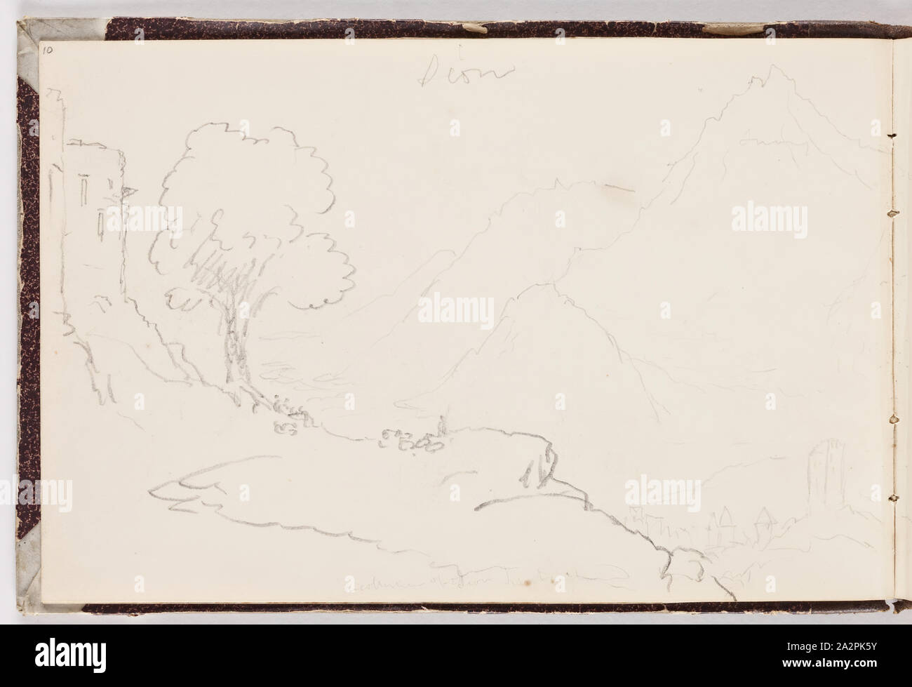 Thomas Cole, American, 1801-1848, Sion, 1842, Graphit, Bleistift auf Off-white webte Papier, Blatt: 4 5/8 x 7 Zoll (11,7 × 17,8 cm Stockfoto