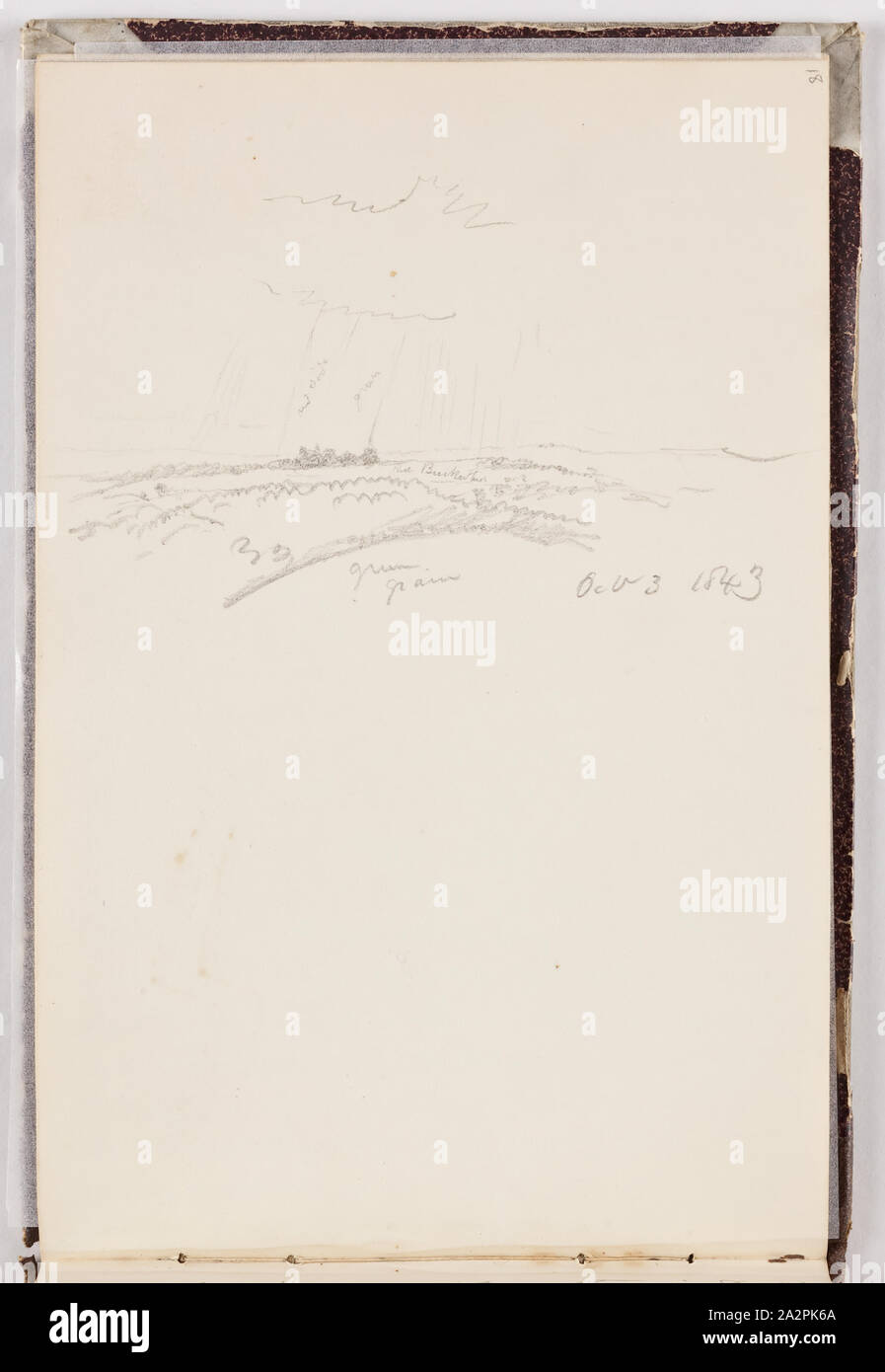 Thomas Cole, American, 1801-1848, (Untitled), 1843, Graphit, Bleistift auf Off-white webte Papier, Blatt: 4 5/8 x 7 Zoll (11,7 × 17,8 cm Stockfoto