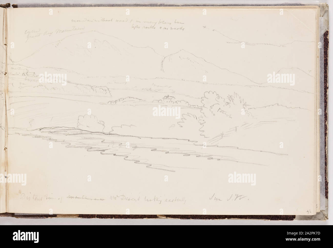 Thomas Cole, American, 1801-1848, (Untitled), 1844, Graphit, Bleistift auf Off-white webte Papier, Blatt: 4 5/8 x 7 Zoll (11,7 × 17,8 cm Stockfoto