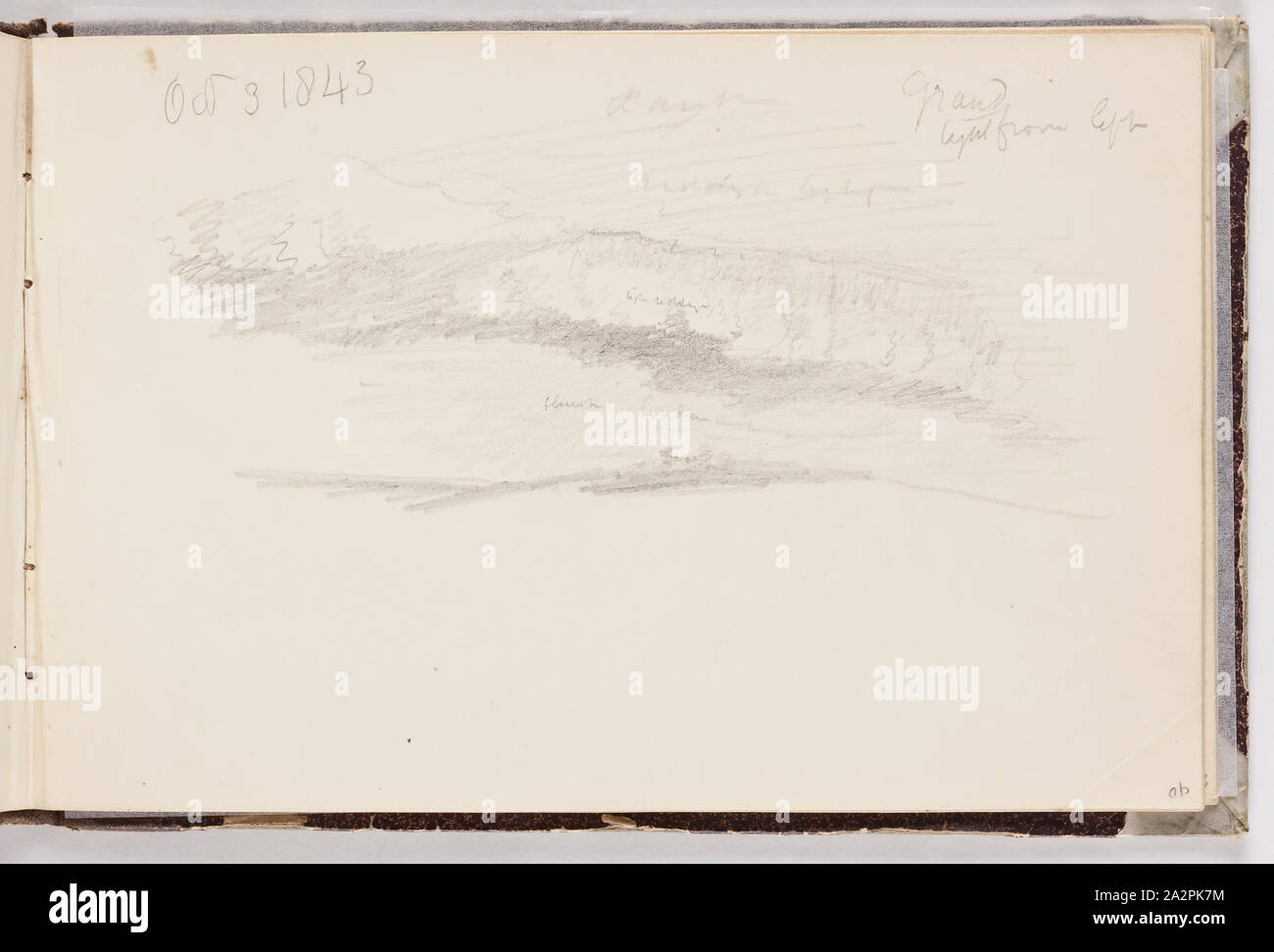 Thomas Cole, American, 1801-1848, Landschaft, 1843, Graphit, Bleistift auf Off-white webte Papier, Blatt: 4 5/8 x 7 Zoll (11,7 × 17,8 cm Stockfoto