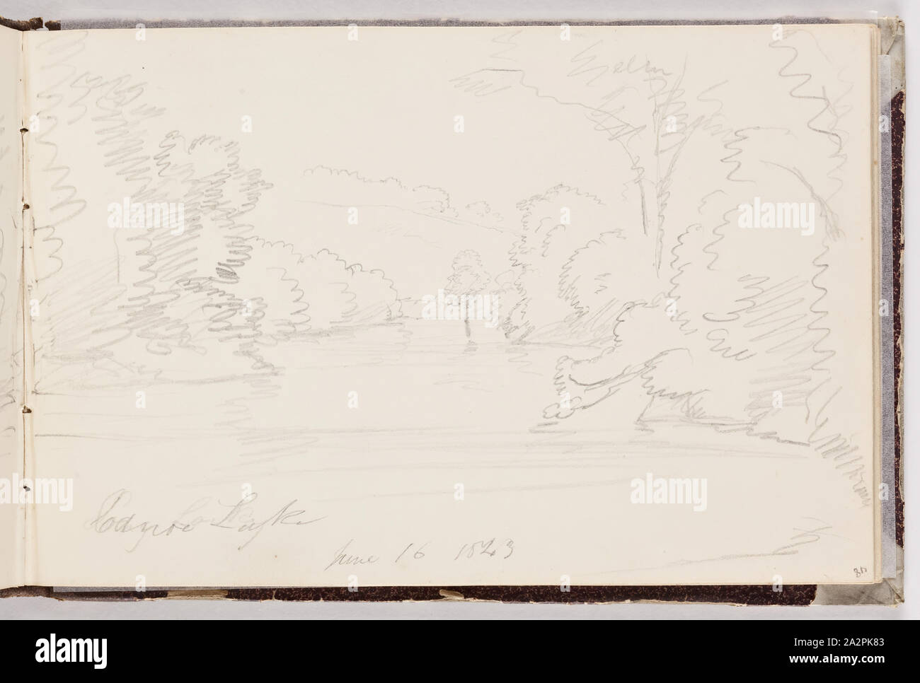Thomas Cole, American, 1801-1848, (Untitled), 1843, Graphit, Bleistift auf Off-white webte Papier, Blatt: 4 5/8 x 7 Zoll (11,7 × 17,8 cm Stockfoto