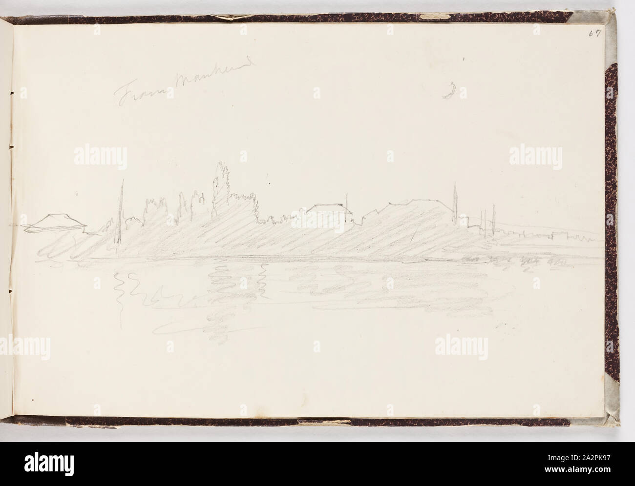 Thomas Cole, American, 1801-1848, aus Mannheim, 1842, Graphit, Bleistift auf Off-white webte Papier, Blatt: 4 5/8 x 7 Zoll (11,7 × 17,8 cm Stockfoto