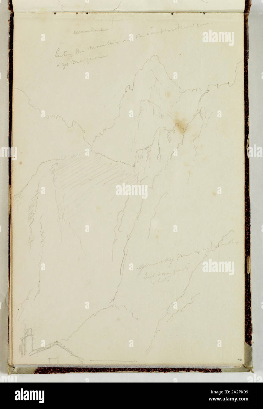 Thomas Cole, American, 1801-1848, Simplon, 1842, Graphit, Bleistift auf Off-white webte Papier, Blatt: 4 5/8 x 7 Zoll (11,7 × 17,8 cm Stockfoto