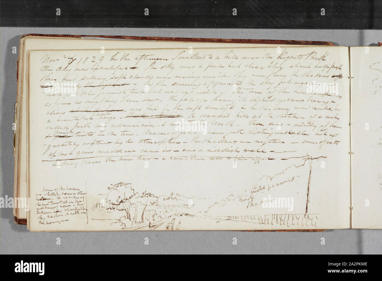 Thomas Cole, American, 1801-1848, (Untitled), 1829, Graphit, Bleistift auf Off-white webte Papier, Blatt: 3 9/16 x 6 1/4 Zoll (9 × 15,9 cm Stockfoto