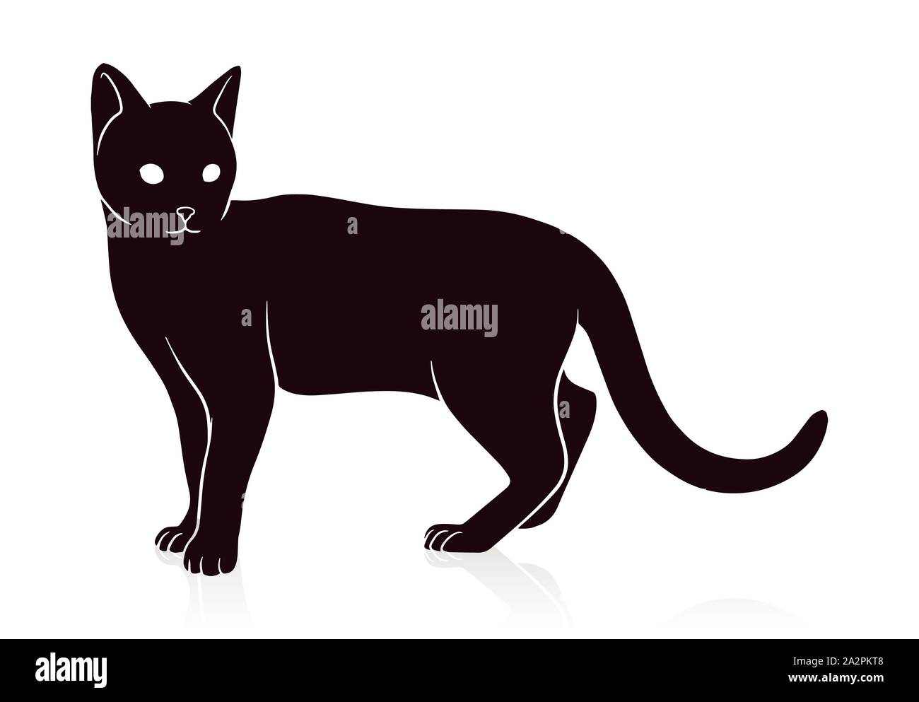 Cat silhouette Vector Illustration auf weißem Hintergrund Stock Vektor