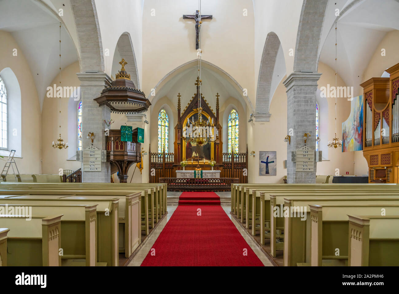 Das Innere der St. John's Church in Tallinn, Estland. Stockfoto
