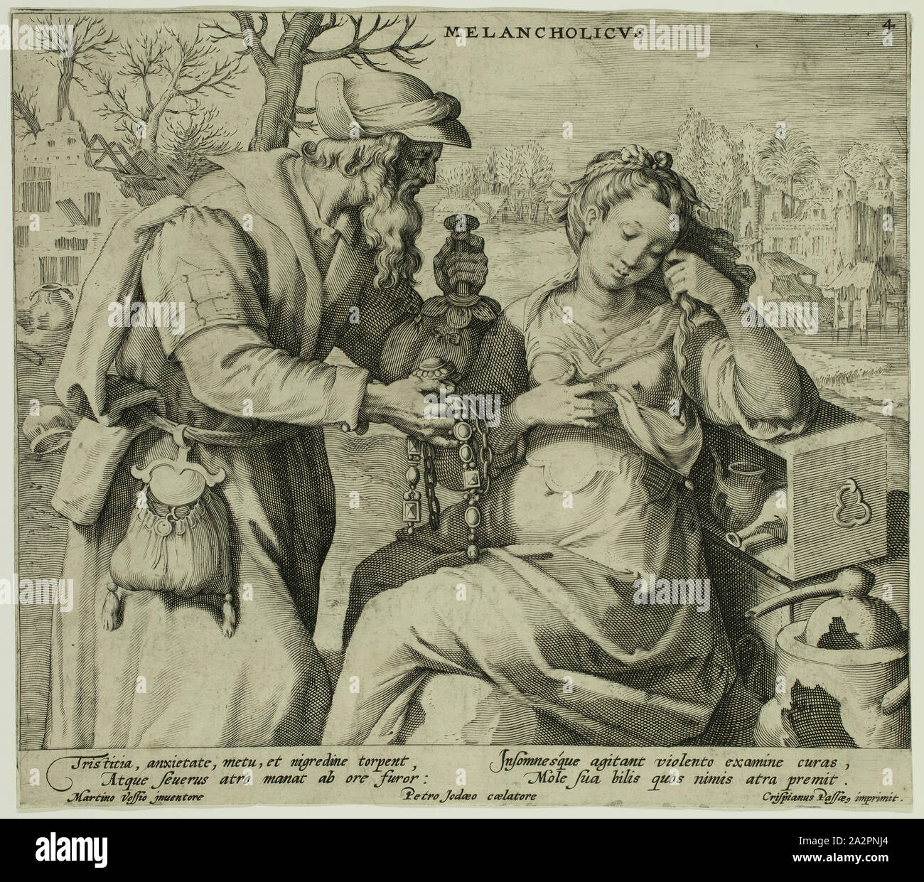 Pieter de Jode, Flämisch, 1570-1634, nach Marten de Vos, Niederländischen, 1532-1603, gesund, zwischen 16. und 17. Jahrhunderts, Gravur gedruckt in schwarzer Tinte auf Papier, Blatt (innerhalb der Platte mark getrimmt): 7 1/2 x 8 1/2 Inch (19,1 × 21,6 cm Stockfoto