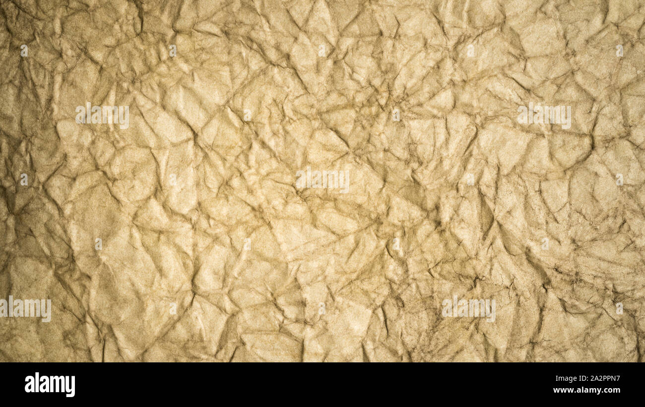 Textur eines alten zerknittertes Blatt Papier Stockfoto