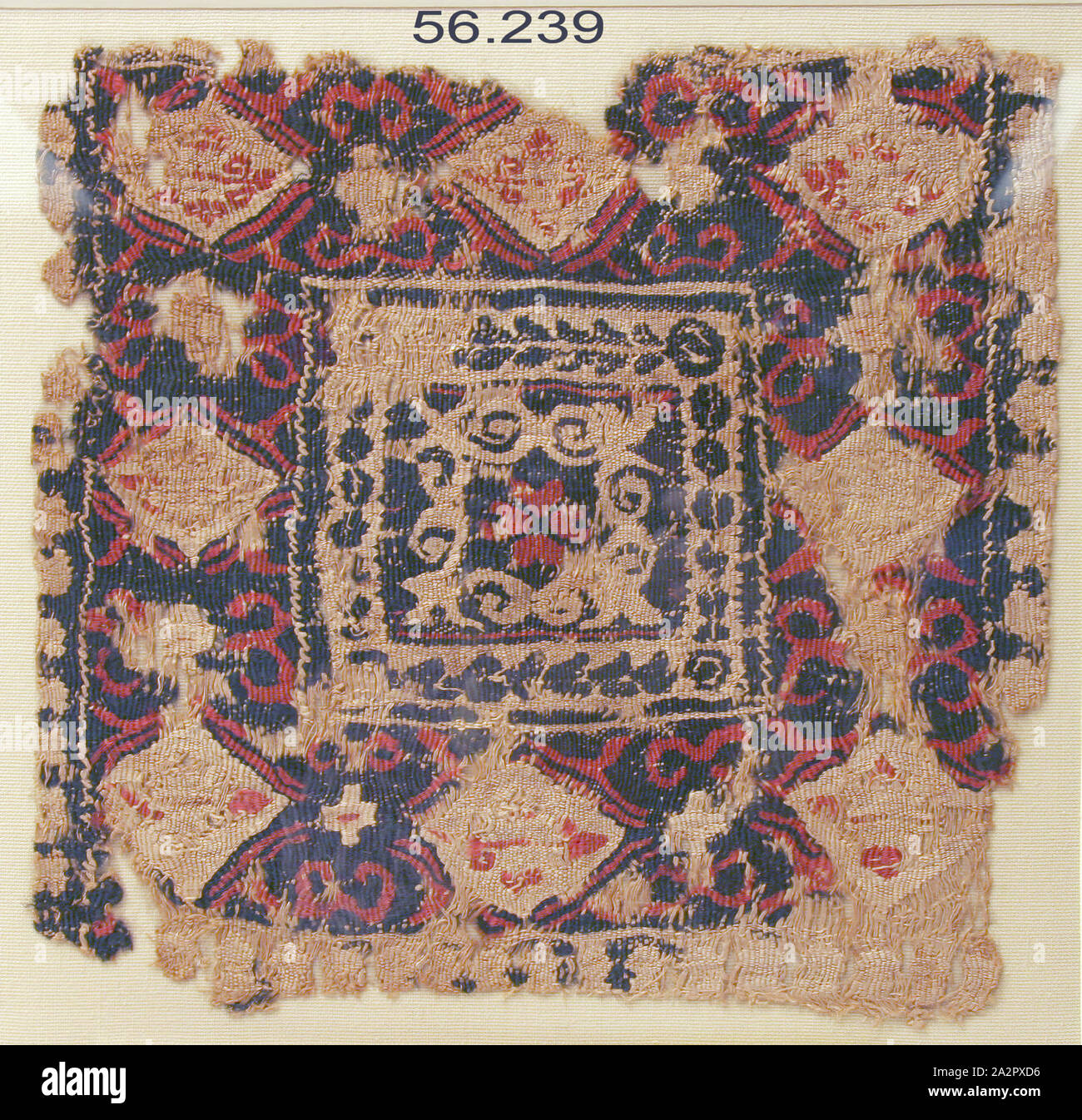 Koptische, ägyptischen, Tapisserie, 6. Jahrhundert, Leinen und Wolle., 9 x 11 im Stockfoto