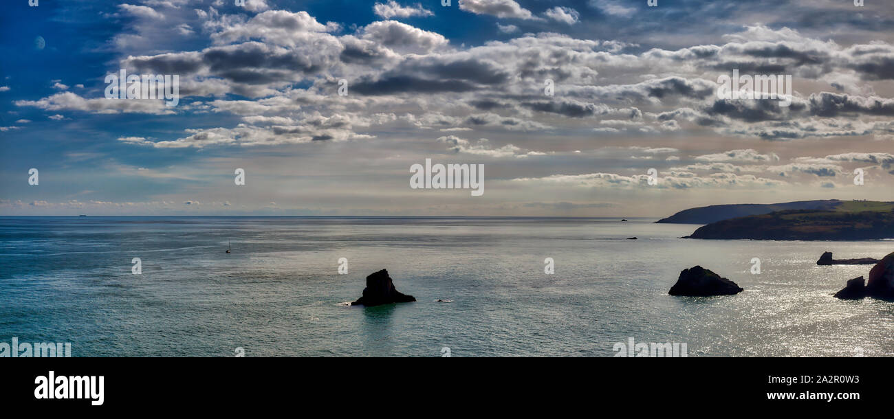 De - Devon: Panoramablick auf den Kanal von Berry Head nr. Brixham (HDR-Bild) Stockfoto