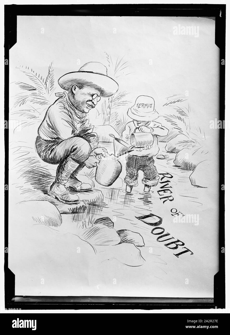 ROOSEVELT, Theodore. CARTOON ÜBER DEN "FLUSS DER ZWEIFEL" Stockfoto
