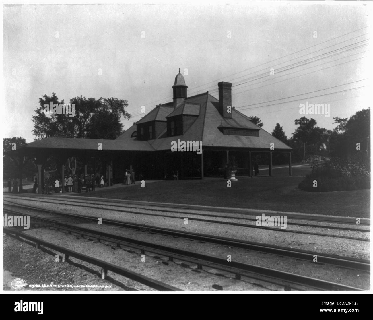 RR Station Hotel Champlain N.Y Stockfoto